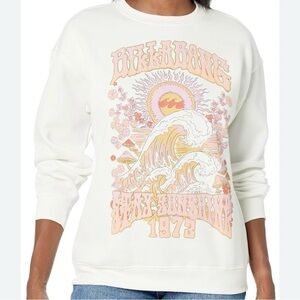 Billabong Women's You Are Sunshine Graphic Sweatshirt Fleece Small Waves Beach